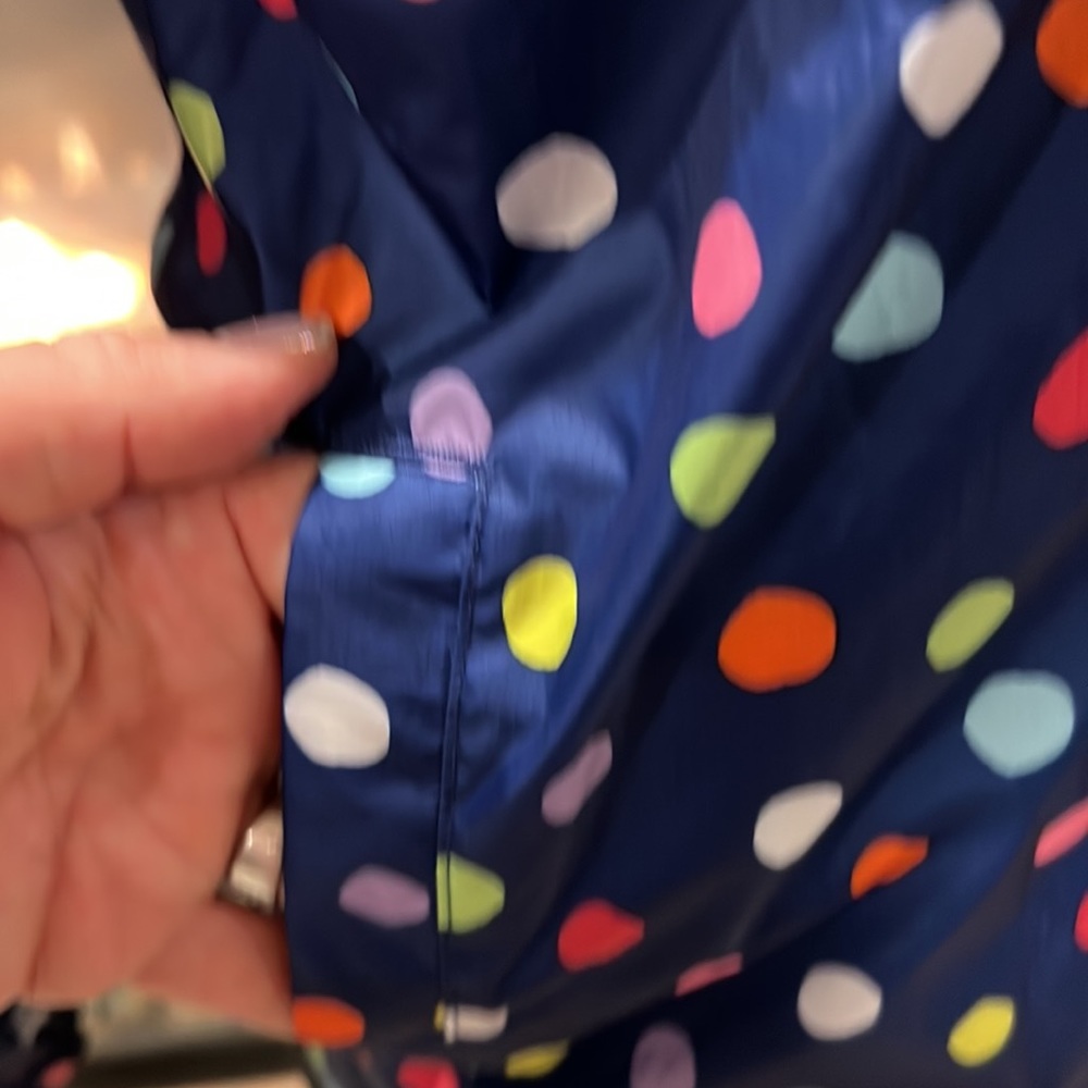 Girls Lands End Polka Dot Wind Lined Breaker Jacket M 10-12 - Picture 3 of 11